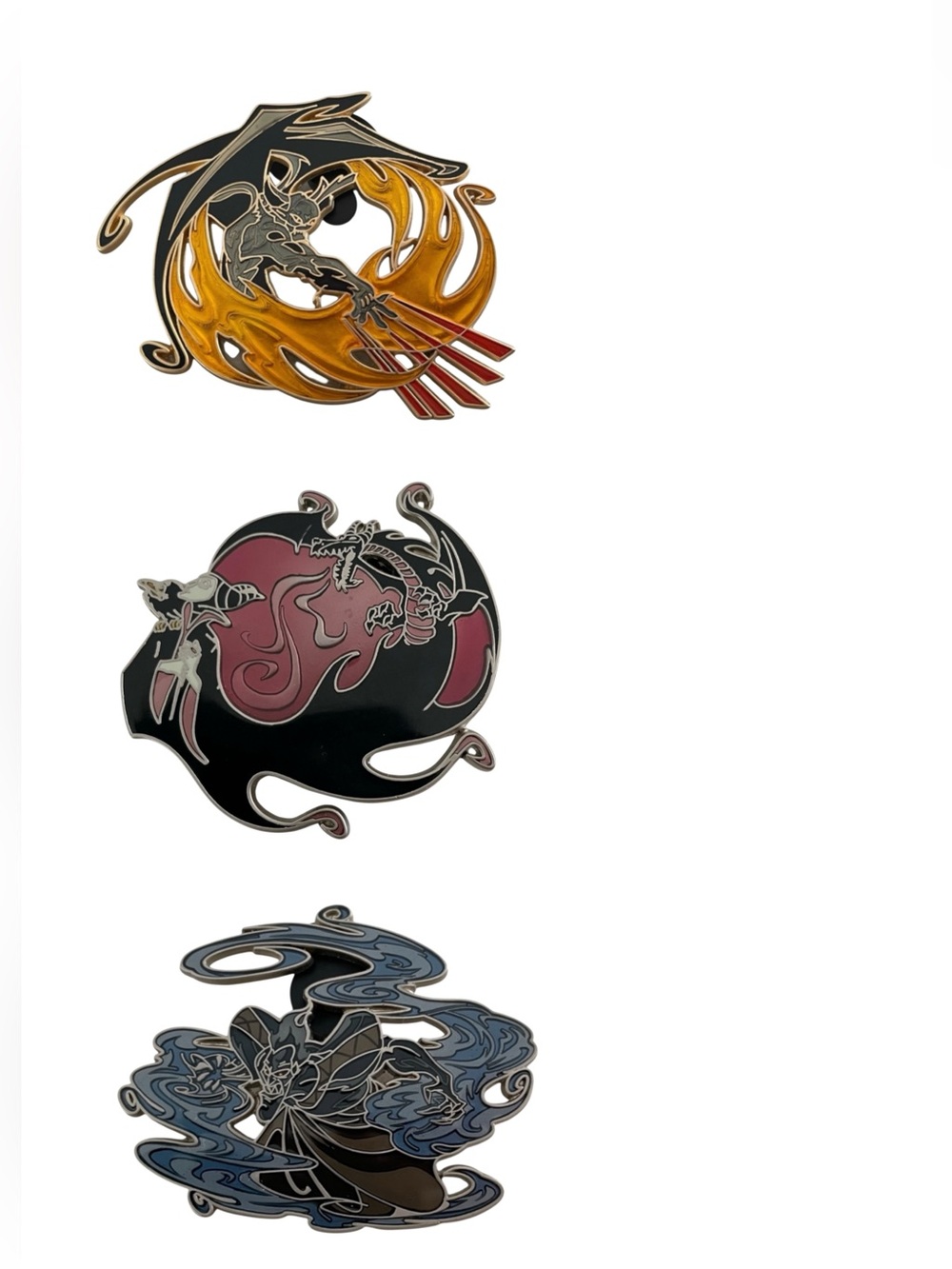Disney Pins Set of 3 Being Bad Hades Hercules Chernabog Fantasia Maleficent EUC